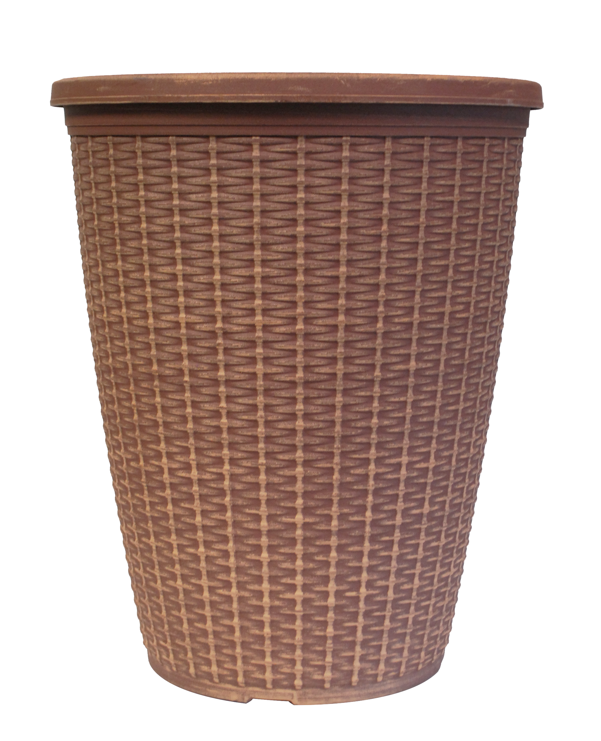 15 Wicker Tall Planter Carmel Wood - 10 per case - Containers